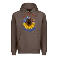 Coffee American flag sunflower Premium Hoodie - Jasminsmagicworld