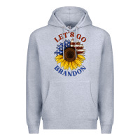 Heather Grey American flag sunflower Premium Hoodie - Jasminsmagicworld