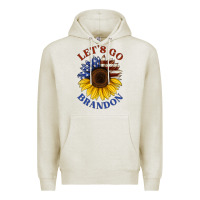 Oatmeal Heather American flag sunflower Premium Hoodie - Jasminsmagicworld
