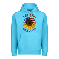 Ocean Blue American flag sunflower Premium Hoodie - Jasminsmagicworld