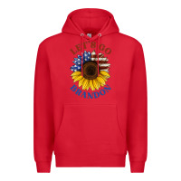 Red American flag sunflower Premium Hoodie - Jasminsmagicworld