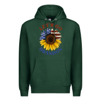 Sports Green American flag sunflower Premium Hoodie - Jasminsmagicworld