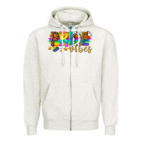 Oatmeal Heather pride vibes Zipper Hoodie - texasbilliewilder