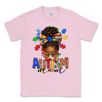 Bubblegum Pink autism mom afro messy bun Classic Tee - texasbilliewilder