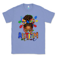 Colony Blue autism mom afro messy bun Classic Tee - texasbilliewilder