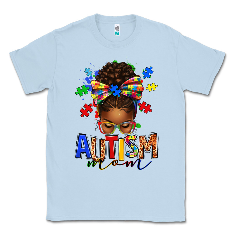 Autism Mom Afro Messy Bun Classic Tee by texasbilliewilder | Teevron