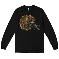 Black American football helmet Long Sleeve Tee - BarkalooDesign