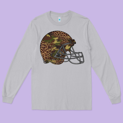 American Football Helmet Long Sleeve Tee Designed By Barkaloodesign