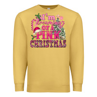 Antique Gold I Am Dreaming Of A Pink Christmas Premium Sweatshirt - FaDigitalArtStudio