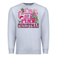 Heather Grey I Am Dreaming Of A Pink Christmas Premium Sweatshirt - FaDigitalArtStudio