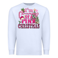 White I Am Dreaming Of A Pink Christmas Premium Sweatshirt - FaDigitalArtStudio