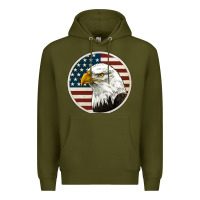 Army Green American Bald Eagle Premium Hoodie - Jasminsmagicworld