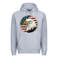 Heather Grey American Bald Eagle Premium Hoodie - Jasminsmagicworld