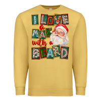 Antique Gold I Love A Man With A Beard Premium Sweatshirt - FaDigitalArtStudio