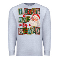 Heather Grey I Love A Man With A Beard Premium Sweatshirt - FaDigitalArtStudio