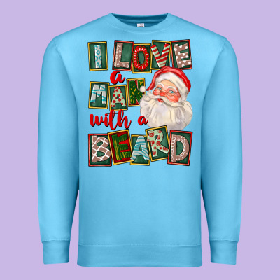 I Love A Man With A Beard Premium Sweatshirt Designed By Fadigitalartstudio