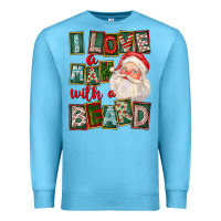 Ocean Blue I Love A Man With A Beard Premium Sweatshirt - FaDigitalArtStudio