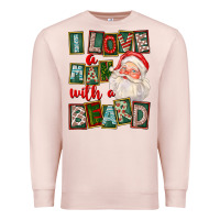 Pale Pink I Love A Man With A Beard Premium Sweatshirt - FaDigitalArtStudio