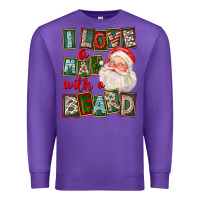 Purple I Love A Man With A Beard Premium Sweatshirt - FaDigitalArtStudio