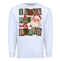 White I Love A Man With A Beard Premium Sweatshirt - FaDigitalArtStudio