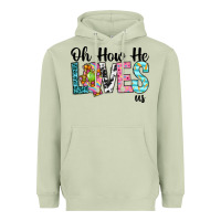 Matcha Oh how he loves us Heavyweight Hoodie - Neo Western