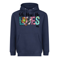 Navy Oh how he loves us Heavyweight Hoodie - Neo Western