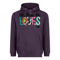 Plum Oh how he loves us Heavyweight Hoodie - Neo Western