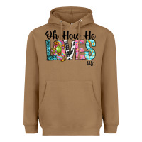 Toasted Coconut Oh how he loves us Heavyweight Hoodie - Neo Western