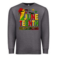 Charcoal Heather juneteenth fist free ish since 1865 Premium Sweatshirt - HRA Design Shop