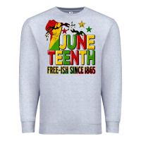 Heather Grey juneteenth fist free ish since 1865 Premium Sweatshirt - HRA Design Shop
