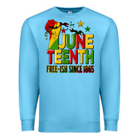 Ocean Blue juneteenth fist free ish since 1865 Premium Sweatshirt - HRA Design Shop