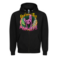 Black rockin' the mom life Zipper Hoodie - Zillion Design Studio