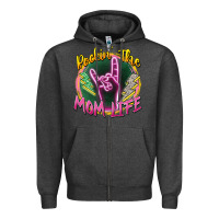 Charcoal Heather rockin' the mom life Zipper Hoodie - Zillion Design Studio
