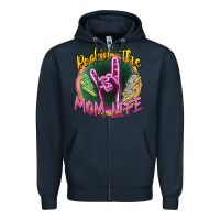 Navy rockin' the mom life Zipper Hoodie - Zillion Design Studio