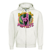 Oatmeal Heather rockin' the mom life Zipper Hoodie - Zillion Design Studio