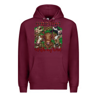 Burgundy christmas with my herd cows Premium Hoodie - BarkalooDesign