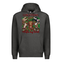 Charcoal Heather christmas with my herd cows Premium Hoodie - BarkalooDesign
