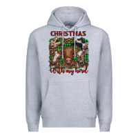 Heather Grey christmas with my herd cows Premium Hoodie - BarkalooDesign