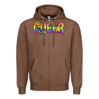 Chestnut queer pride lgbtq Zipper Hoodie - texasbilliewilder