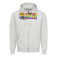Dove Grey queer pride lgbtq Zipper Hoodie - texasbilliewilder