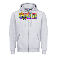 Heather Grey queer pride lgbtq Zipper Hoodie - texasbilliewilder