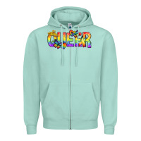 Seafoam queer pride lgbtq Zipper Hoodie - texasbilliewilder