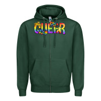Sports Green queer pride lgbtq Zipper Hoodie - texasbilliewilder