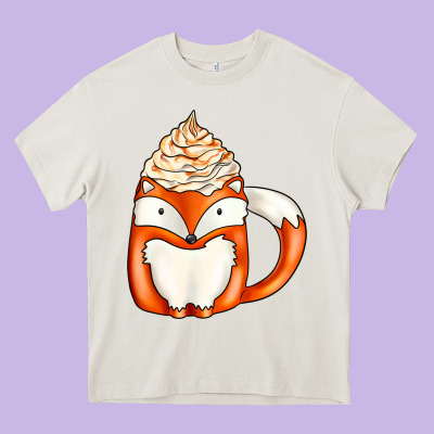 Coffee Cups Animal Heavy Core Tee Designed By Cowhidedigitalart