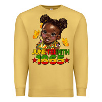 Antique Gold juneteenth 1865 afro girl Premium Sweatshirt - HRA Design Shop