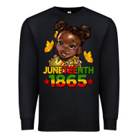 Black juneteenth 1865 afro girl Premium Sweatshirt - HRA Design Shop