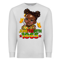 Dove Grey juneteenth 1865 afro girl Premium Sweatshirt - HRA Design Shop