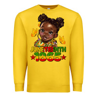 Lemon juneteenth 1865 afro girl Premium Sweatshirt - HRA Design Shop