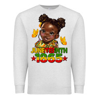 Oatmeal Heather juneteenth 1865 afro girl Premium Sweatshirt - HRA Design Shop
