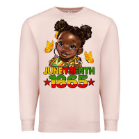 Pale Pink juneteenth 1865 afro girl Premium Sweatshirt - HRA Design Shop
